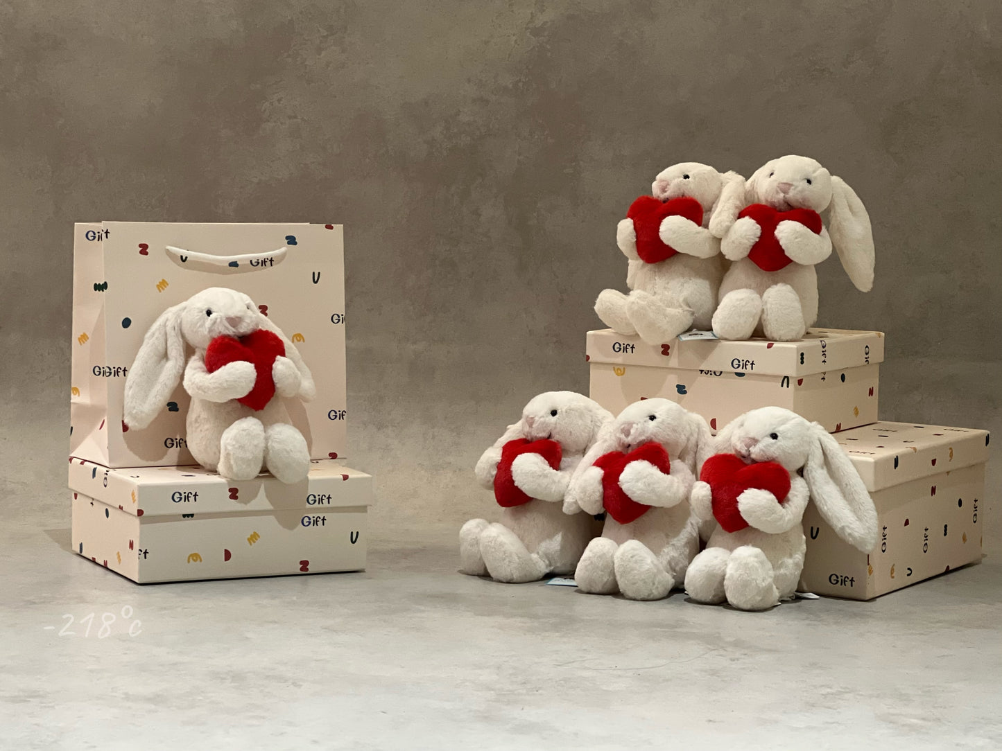 【現貨】JellyCat情人節限定白兔X愛心款