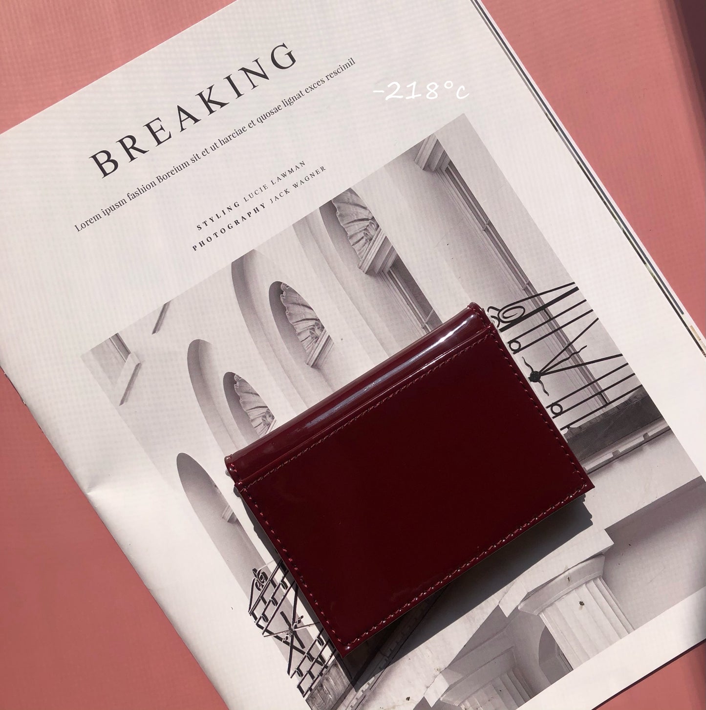Ted Baker漆皮名片卡夾